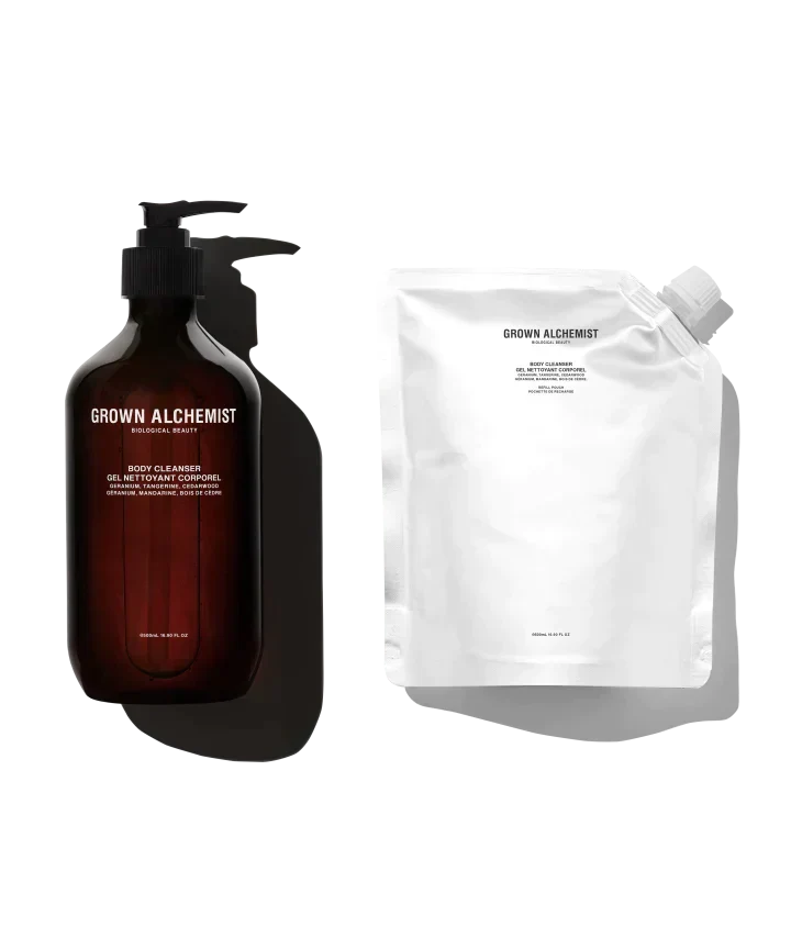 Grown Alchemist Refillable Body Cleanser Kit (Geranium, Tangerine, Cedarwood)