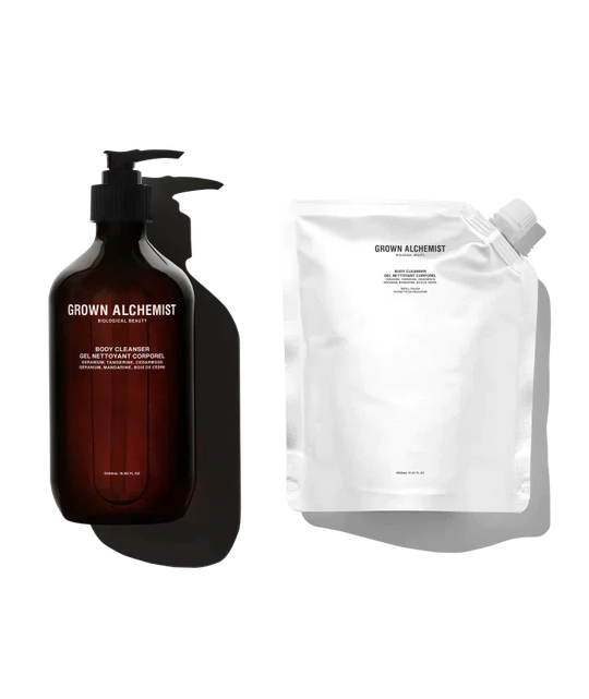 Grown Alchemist Refillable Body Cleanser Kit (Geranium, Tangerine, Cedarwood)