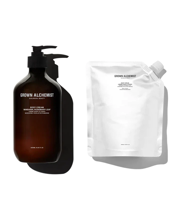 Grown Alchemist Refillable Body Cream Kit (Mandarin, Rosemary Leaf)